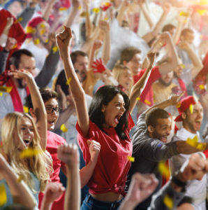 cheering students stadium - crop