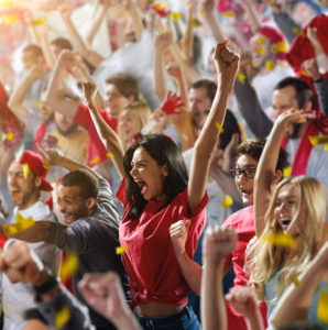 cheering students stadium - crop